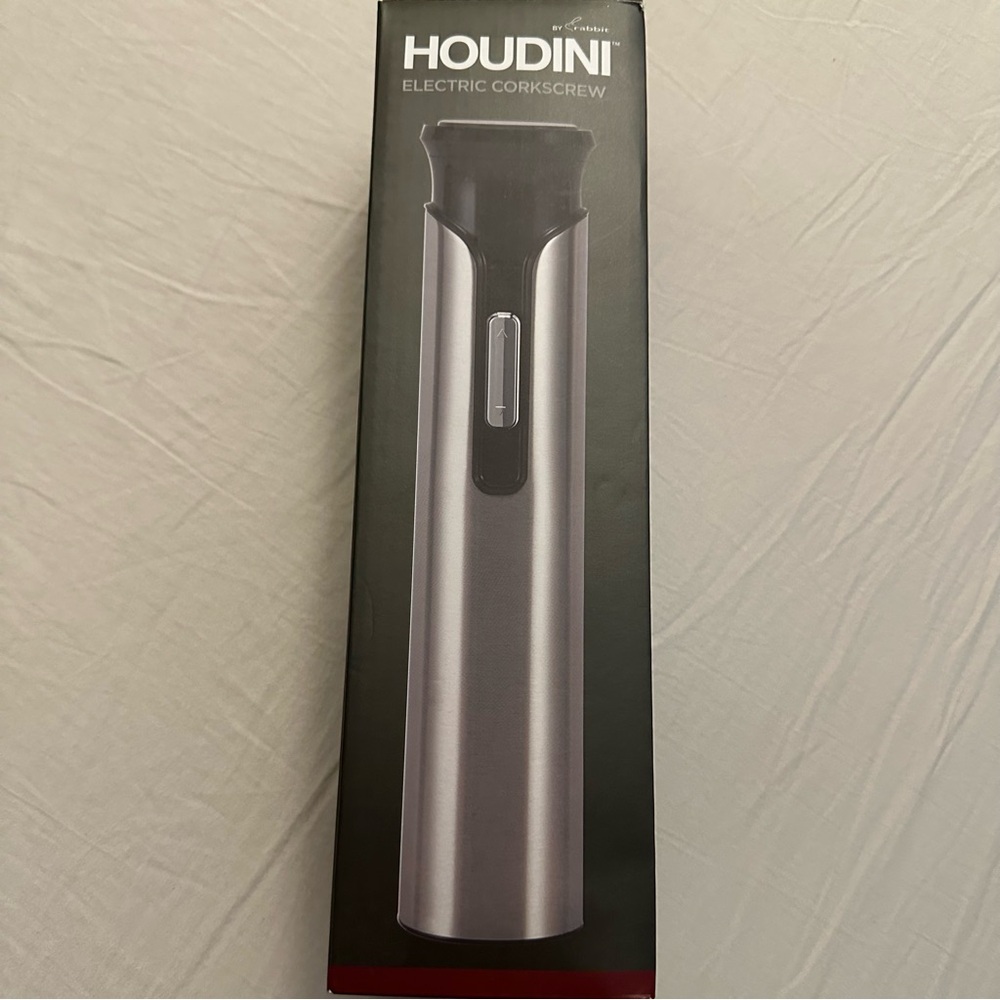 Houdini Electric Corkscrew in Silver and Black